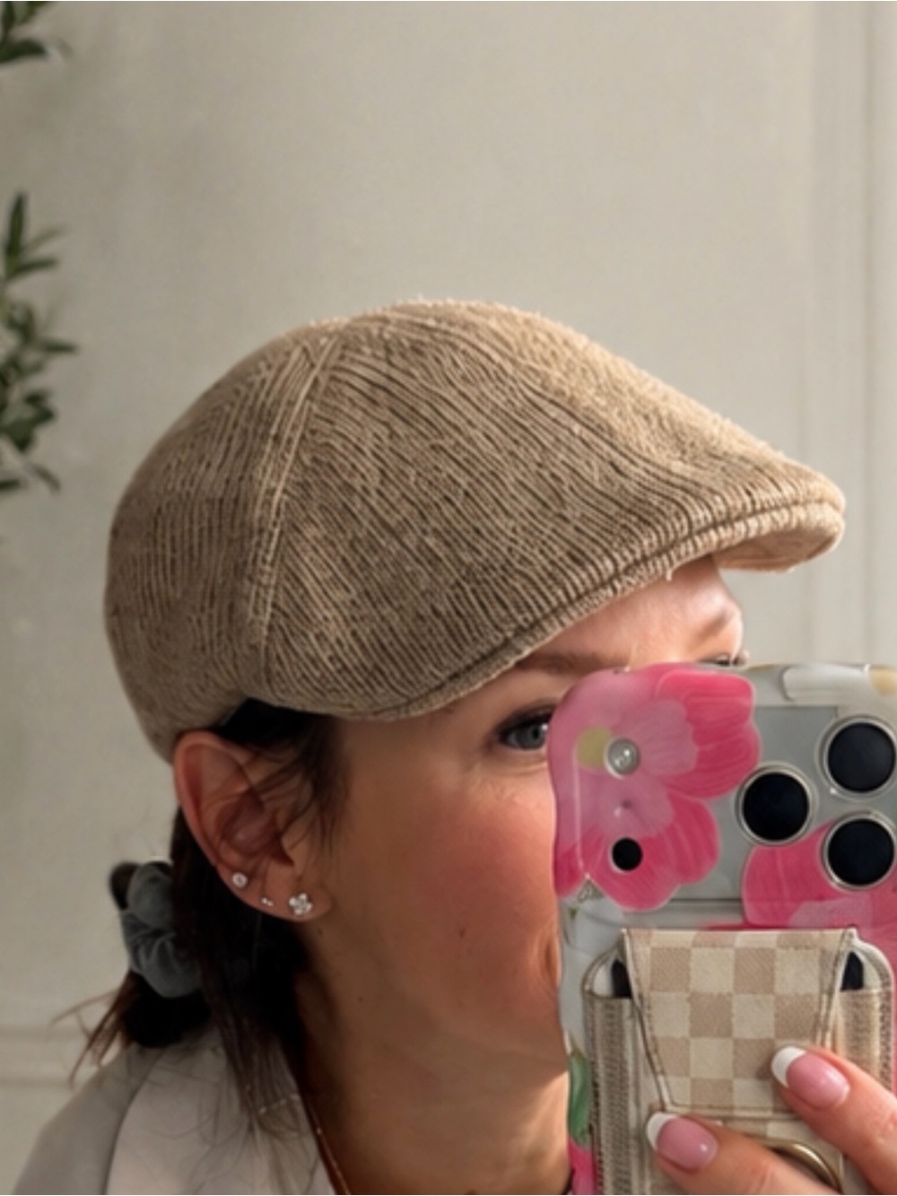 Bailey Of Hollywood Tan Knit Newsboy Cap 56cm